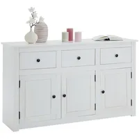CARO-Möbel Sideboard PAULO - Kiefer Massivholz 3 Türen,