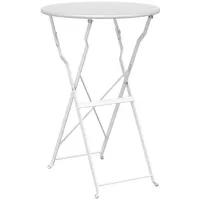 VidaXL Bistrotisch Klappbar Weiß Ø50x71 cm Stahl Pulverbeschichtet