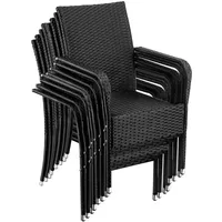 Tectake tectake® Rattanstuhl, widerstandsfähig, bodenschonend, stapelbar, 58 x 67