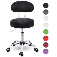 TRESKO Rollhocker mit Lehne Arbeitshocker Hocker Drehhocker Kosmetikhocker Praxishocker