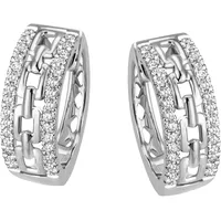 FIRETTI Paar Creolen »Schmuck Geschenk Silber 925 Ohrschmuck Kettenglieder-Optik