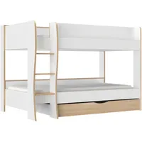 Gami Hochbett ROOMY 90 x 200 cm Eiche weiß