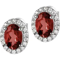 Jacques Lemans Ohrstecker 925er Silber rot Damen