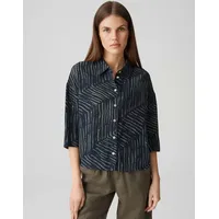 Opus Kurzarmbluse FIANA palm leaves', Dunkelblau, 38