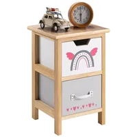 CARO-Möbel Kommode Natur, Grau, Holzwerkstoff, getrocknete Naturmaterialien, Mode, 25x42x25