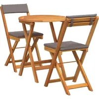 VidaXL Garten Bistro Set mit Kissen 3 pcs Öl-Natur