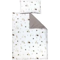 TupTam Kinder Bettwäsche Gemustert 2-Teilig Wendebettwäsche, Farbe: Savanne Beige/Dunkelbeige,