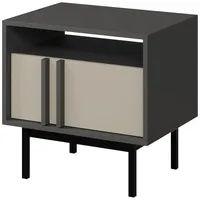Mirjan24 Nachttisch, Anthrazit, Beige, Kunststoff, Rechteckig, 53x53x43 cm, Schlafzimmer,