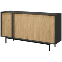 Mirjan24 Kommode, Anthrazit, Eiche, Kunststoff, Rechteckig, 163x87x43 cm, Wohnzimmer,