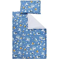 TupTam Kinder Bettwäsche Gemustert 2-Teilig Wendebettwäsche, Farbe: Traktoren/Regenbögen/Blau/Grau, Größe: