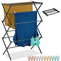 Relaxdays Klappbarer Wäscheständer 7,4 m schwarz