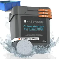 Nasswerk Langzeit Chlortabletten 200g für Pool – langsam löslich