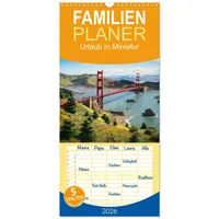 Calvendo Familienplaner 2026 - Urlaub in Miniatur mit 5