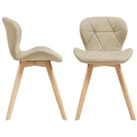 [en.casa] Esszimmerstuhl Älmhult 2-er Set 78x47x52 cm Kunstleder Beige