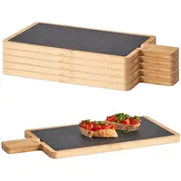 Zeller Present Servierplatten,, Schwarz, Stein, 6-teilig, Rechteckig, 19x1.5x40 cm,
