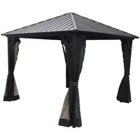TPFGarden Pavillon, Grau, Kunststoff, 300x275x300 cm, Sonnen- & Sichtschutz,