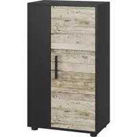 Vicco Kommode Berno, Schwarz/Sandeiche, 50.1 x 87.3 cm mit