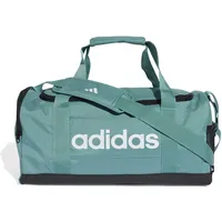 Adidas Unisex Essentials Linear Duffel Bag, Powder Teal/Black/White, S