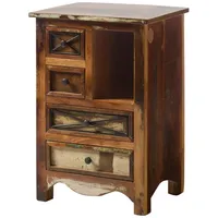 MASSIVMOEBEL24.DE Kommode Altholz 55x40x80 Mehrfarbig lackiert Nature of Spirit