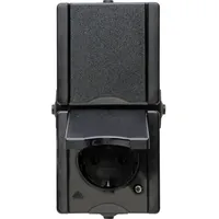 Heinrich Kopp Klappdeckelsteckdose 2-fach Schwarz 1 St.