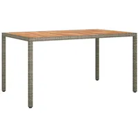 VidaXL Gartentisch Grau 150x90x75 cm Poly-Rattan