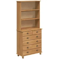 VidaXL Hutch 'ASKIM'Honigbraun 91x40x199.5 cm Massives Holz Kiefer