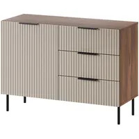 Mirjan24 Kommode, Nussbaum, Kaschmir, Metall, 2 Schubladen, Rechteckig,Rechteckig, rund,