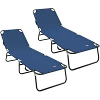 VidaXL Klappliegen 2 Stk. Tragbar Blau 600D Oxford-Gewebe