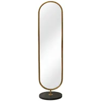 Riess-Ambiente Standspiegel PORTRAIT 175cm gold Eisen schwarzer Marmorfuß handmade
