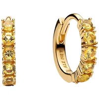 Pandora 263849C01 Damen-Creolen Huggies Ohrringe Goldfarben Gelb