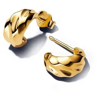 Pandora Essence Gewellte Offene Creolen-Ohrringe aus 14 Karat Vergoldetem