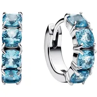 Pandora Damen-Ohrringe Creolen Hellblau Silber