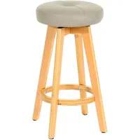 Mendler Barhocker Navan, Barstuhl Tresenhocker, Holz Kunstleder drehbar taupe,