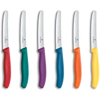 Victorinox Swiss Classic, Frühstücksmesser, Brötchenmesser Set 6teilig, Scharfe Klinge,