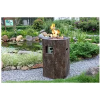 ELEMENTI Gasfeuerstelle "Tambora" in Basalt-Optik,braun,48 x 50 x 70