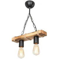 Lux.pro Hängeleuchte Schwarz Metall Holz, 34x44x10 cm, Lampen -