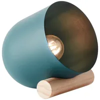 Brilliant Lampe, Koji Tischleuchte türkis, Metall/Holz, 1x A60, E27,