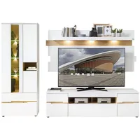 Innostyle Wohnwand Wohnkombination Memphis 3-teilig Weiß mit Artisan Eiche