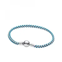 Pandora 593816C01 Damen-Silberarmband Veneziakette Türkis, 19 cm,