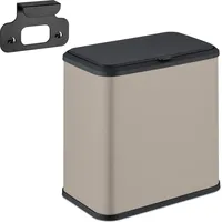Relaxdays Mülleimer, 5 l, - beige