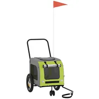 VidaXL Grüner Hunde-Kinderwagen Polyester, Stahl 124 x 53 x