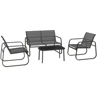 Antrolite Outsunny Gartenmöbel-Set Schwarz Metall, Gartenmöbel, Gartenmöbel-Sets