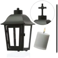 MARELIDA Laterne mit Mini LED Kerze mit 2 wechselbaren