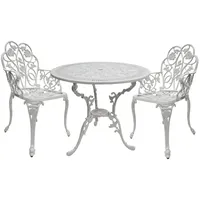 ABC home Gartenmöbel Set 3-tlg. Weiß