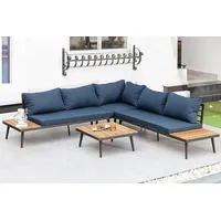 Riess-Ambiente Outdoor Garten-Lounge-Set CANNES 220cm anthrazit natur Akazie inkl.