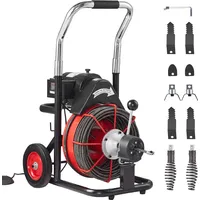 Vevor Rohrreinigungsmaschine 100 Fuß x 3/8 Zoll Rot/Schwarz