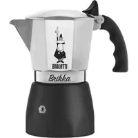 Bialetti Brikka 4 Tassen Silber/Schwarz
