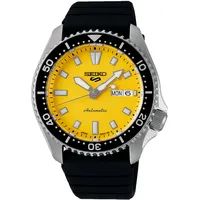 Seiko 5 Sports Herrenuhr Automatik Schwarz/Gelb