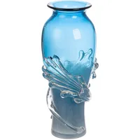 GILDE GLAS art Glas Art Vase Wave - blau,