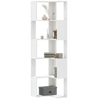 VidaXL Eck-Bücherregal 5 Böden Weiß 50x50x179 cm Holzwerkstoff